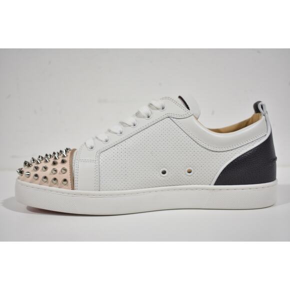 Christian Louboutin Louis Junior Spikes Orlato Flat White Low Top Sneakers 44 11 - Picture 9 of 12